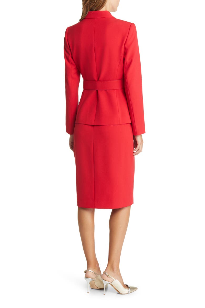 Nested Belted Jacket and Skirt, Alternate, color, RED
