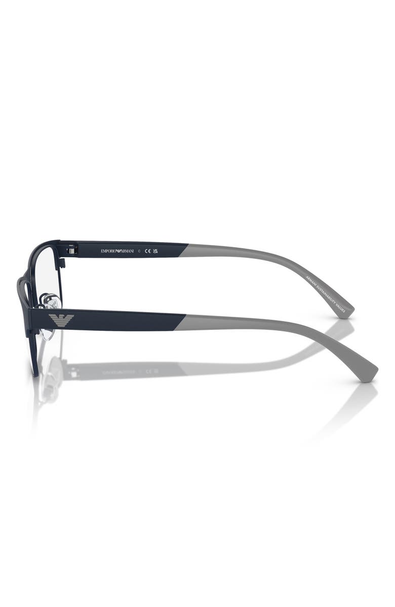 Emporio Armani Kids' 49mm Rectangle Optical Glasses, Alternate, color, Matte Blue / Demo Lens