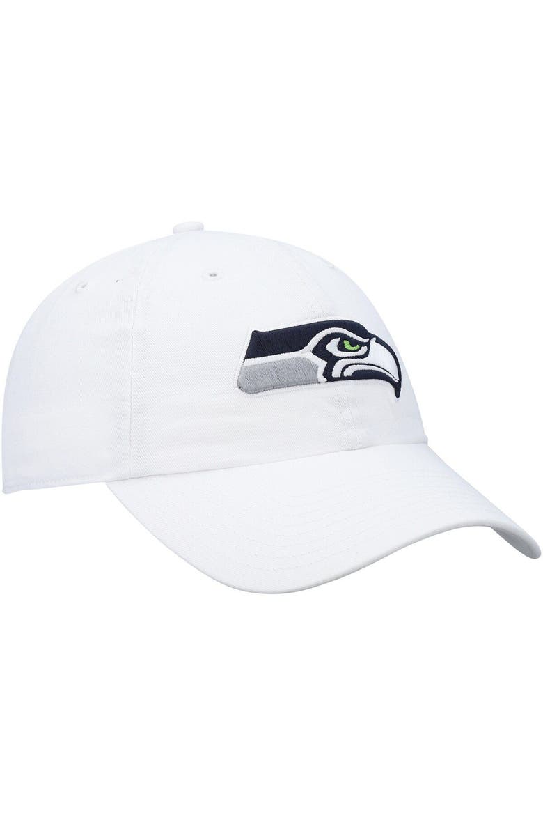 Men's '47 White Seattle Seahawks Clean Up Adjustable Hat, Alternate, color, White