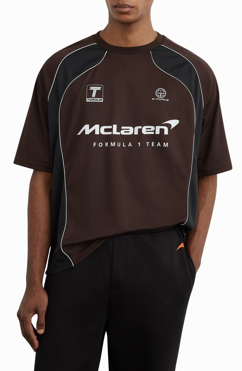 Reiss Dexor Graphic T-Shirt, Main, color, Chocolate Brown