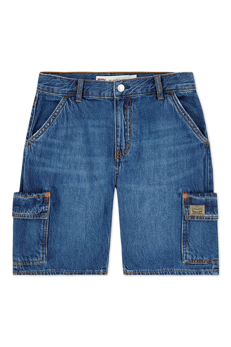 Kids' Denim Cargo Shorts, Main, color, TUMBLEWEED