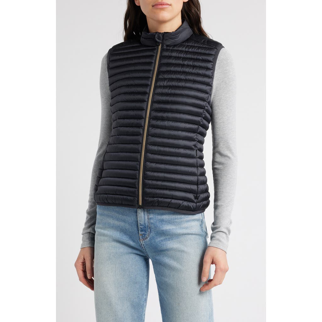 Save The Duck 'arabella' Black Gilet With Quilted Design In Black