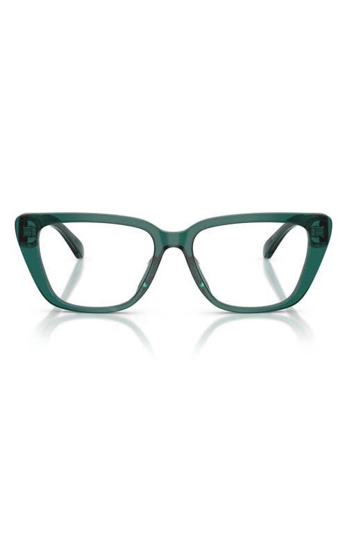 Emporio Armani 54mm Cat Eye Optical Glasses In Green