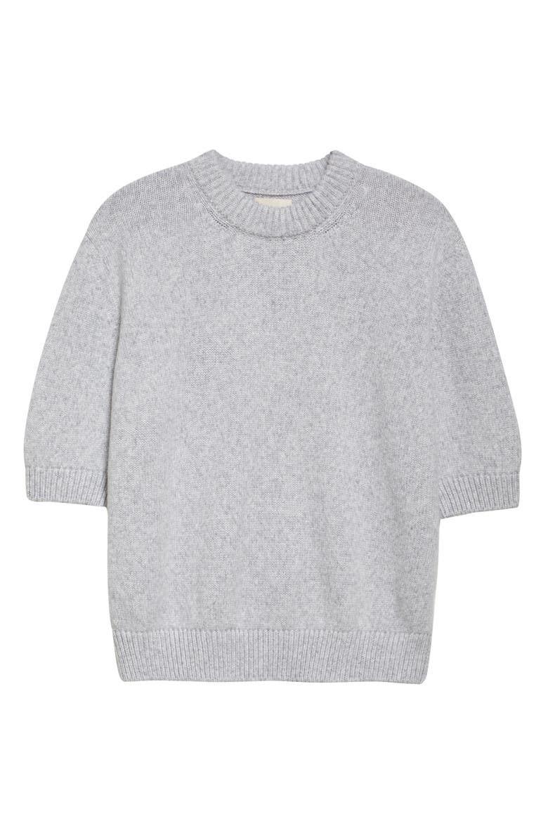 Khaite Davin Short Sleeve Cashmere Sweater, Alternate, color, Dove