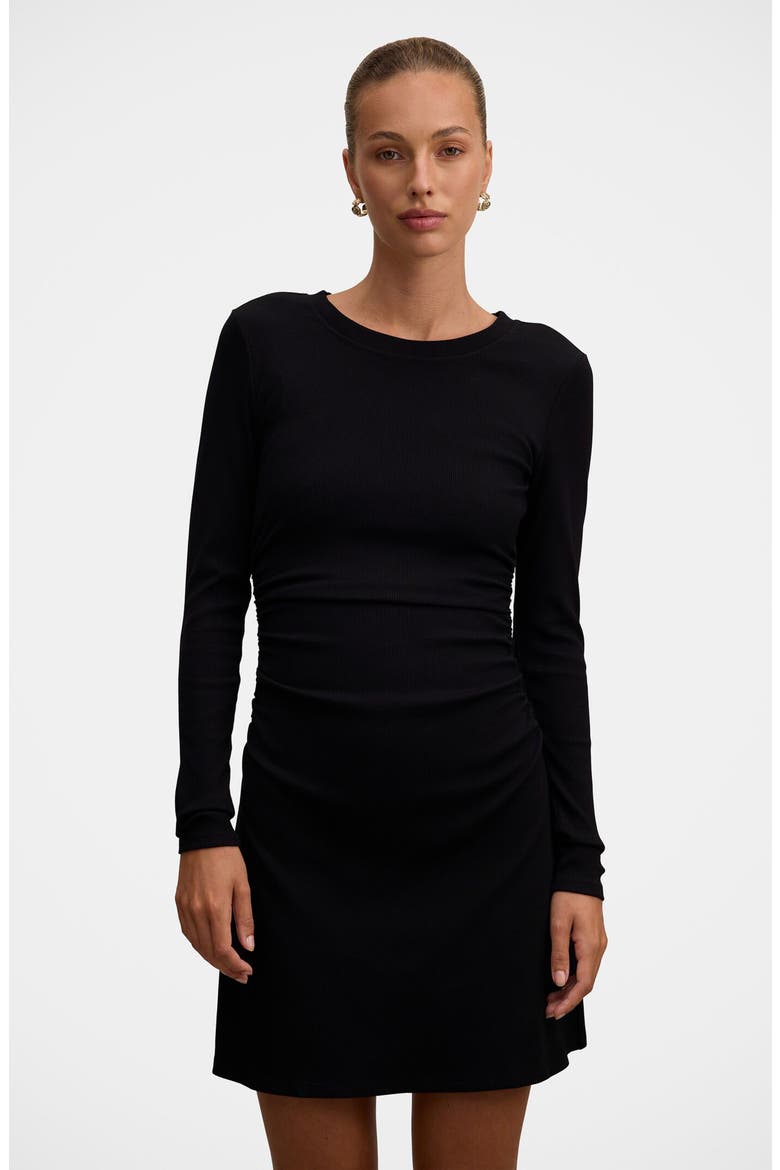 Ash Long Sleeve Minidress, Alternate, color, BLACK