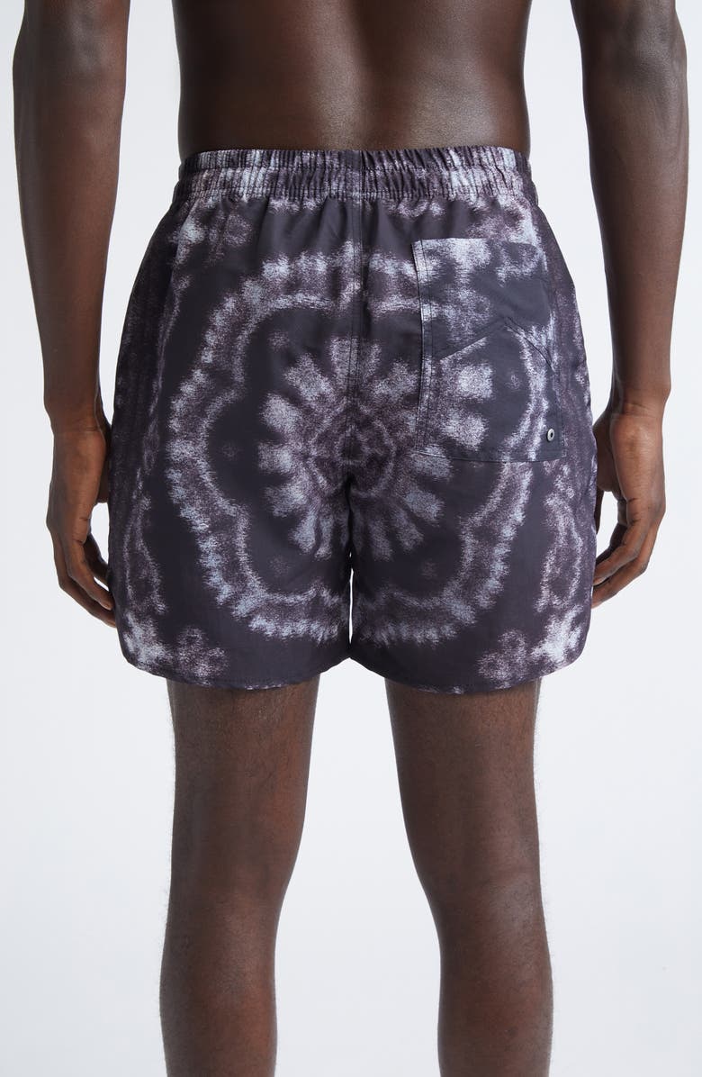 Rhude Motion Bandana Swim Trunks, Alternate, color, Black / White
