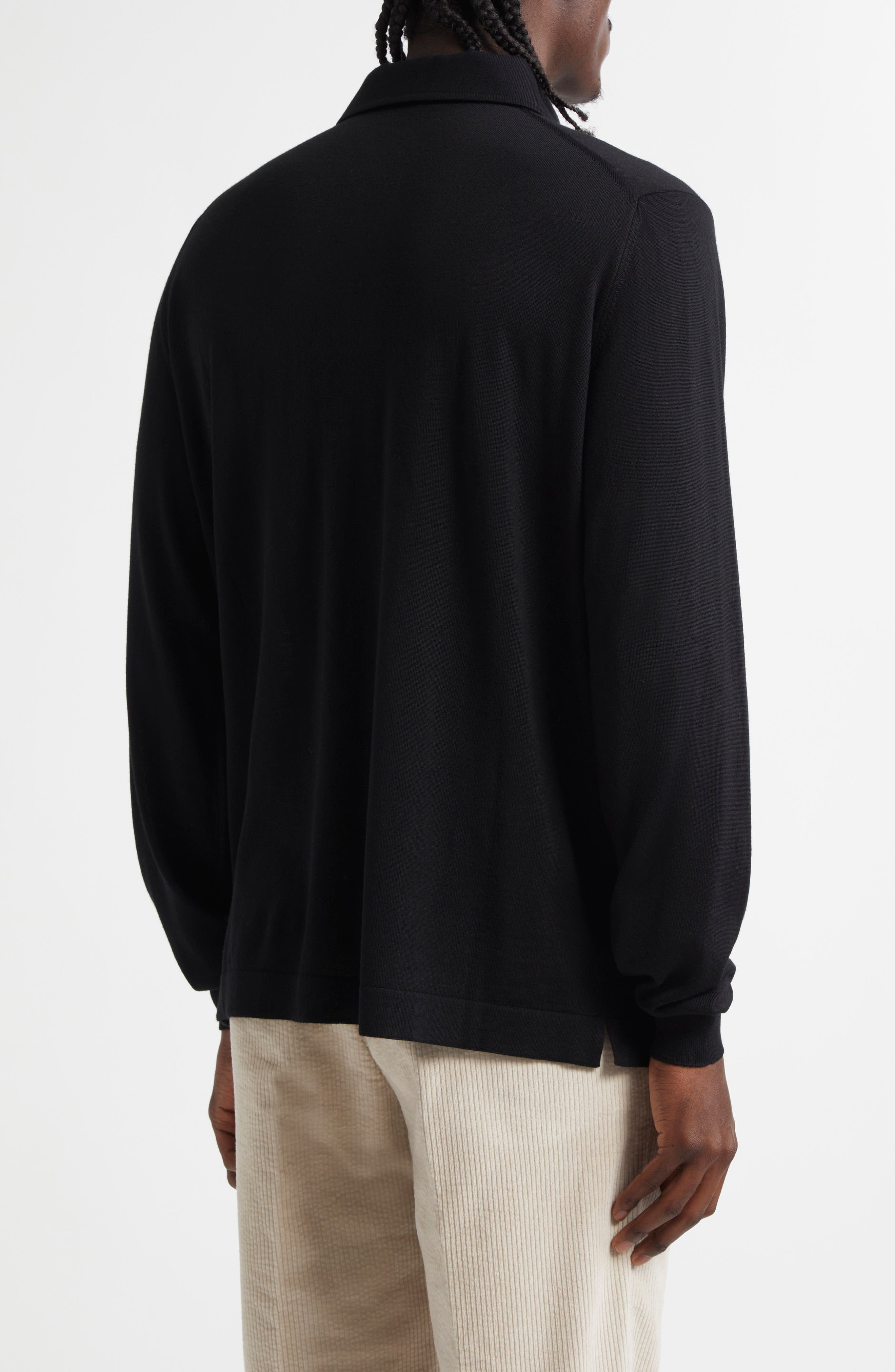 Extrafine Virgin Merino Wool Polo Sweater - image 2