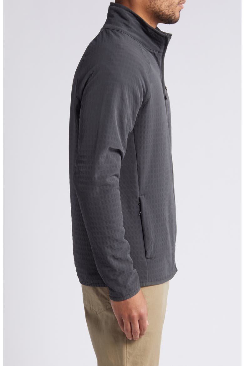 Bonded Grid Fleece Zip Jacket, Alternate, color, BLACK SAND