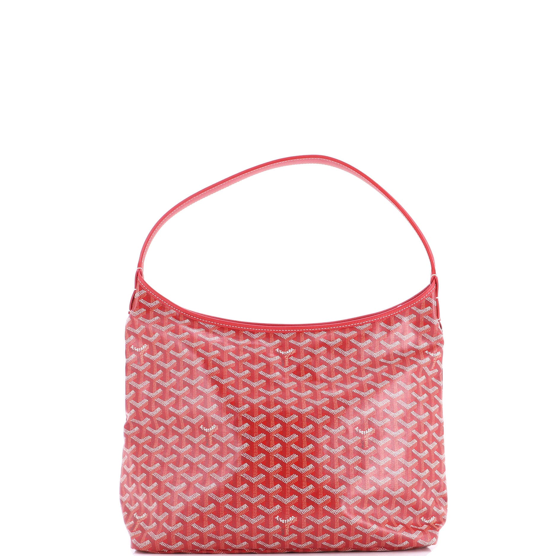 Pre-Owned Goyard Boheme Hobo Coated Canvas, Alternate, color, Red