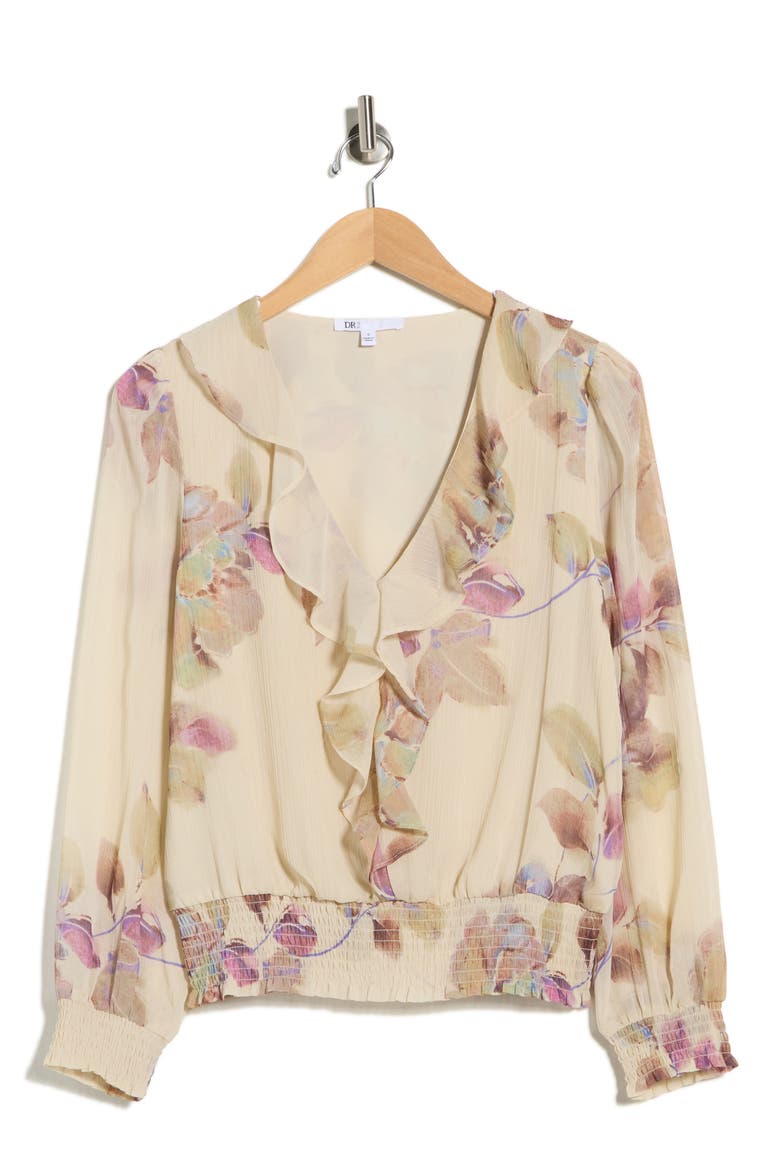 Ruffle Long Sleeve Top, Alternate, color, VINTAGE