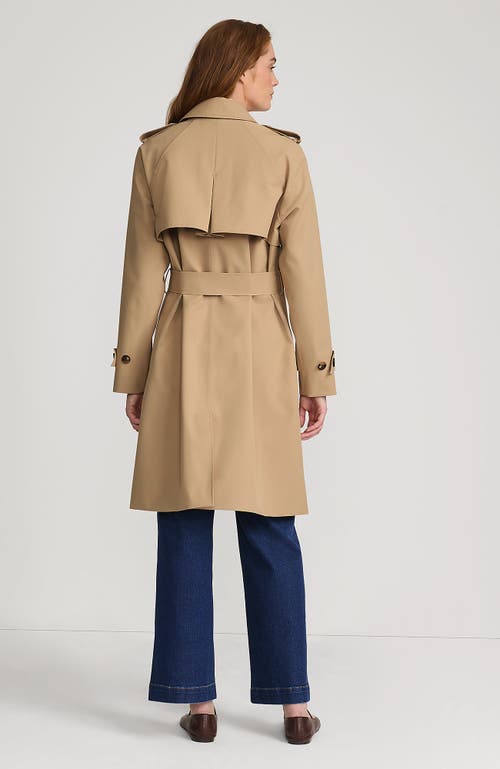 Lands' End Squall Waterproof Modern Trench Coat In Desert Tan