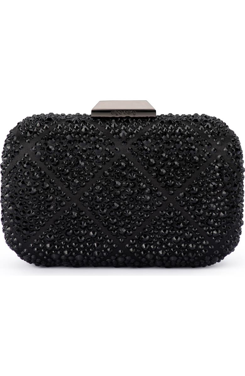 Olga Berg Keren Crystal Hotfix Frame Clutch, Main, color,