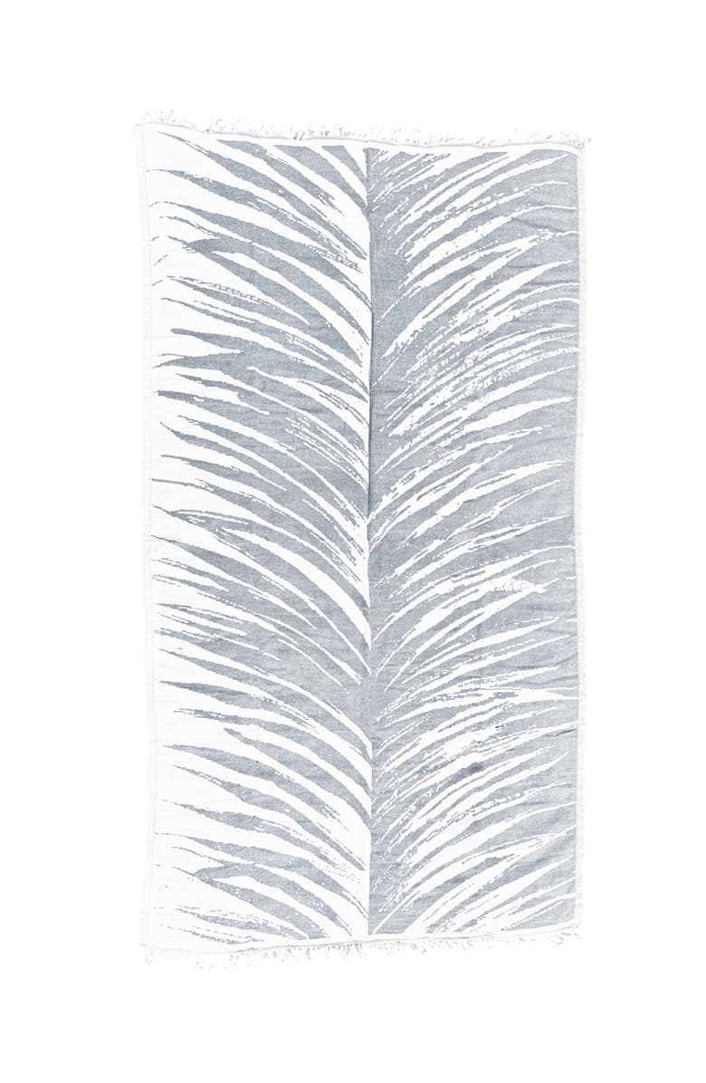 Anaya Tropical Turkish Cotton Beach Towel, Main, color, Grey