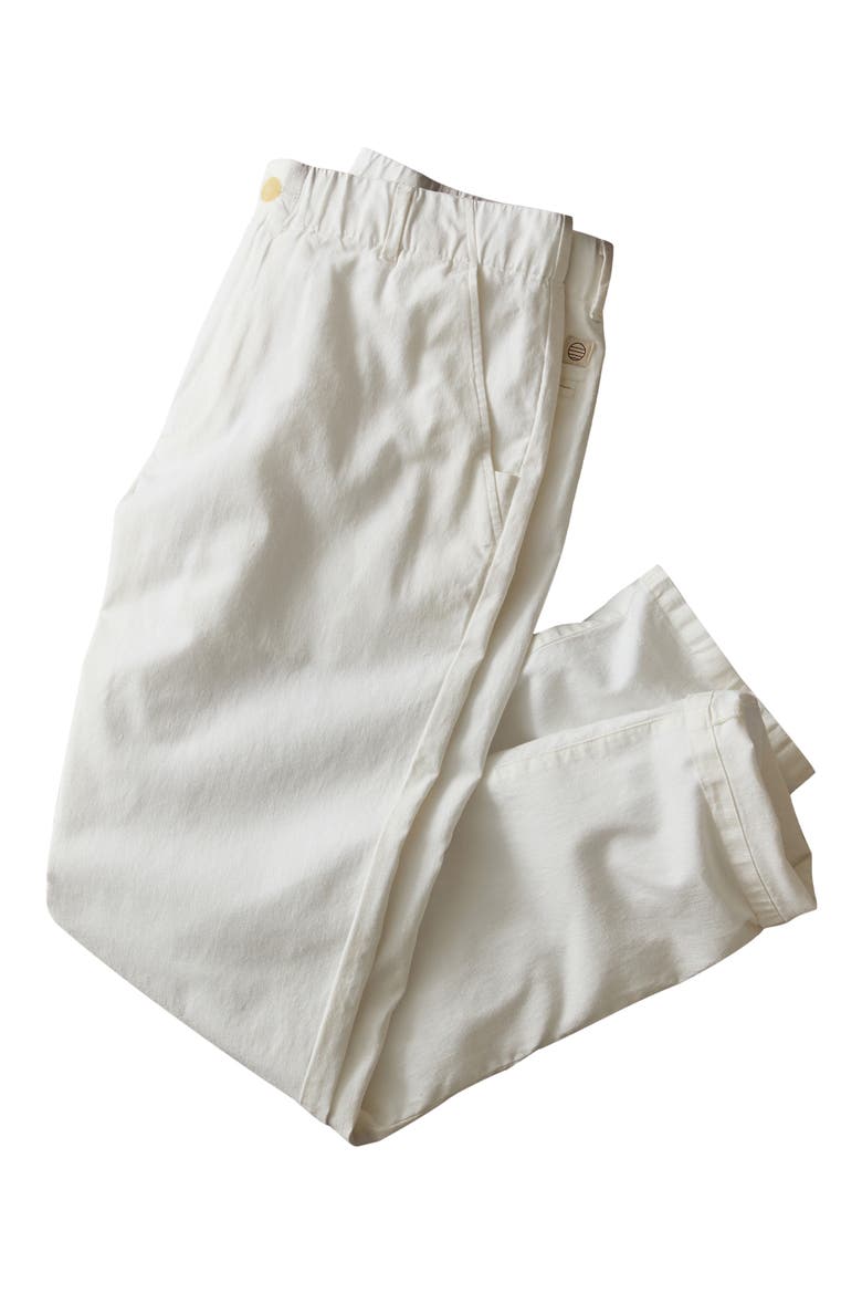 Saturday Flat Front Hemp Blend Chinos, Alternate, color, WHITE