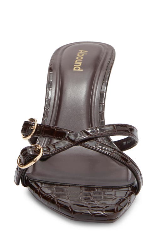 Abound Sylvia Croc Embossed Heeled Sandal In Brown