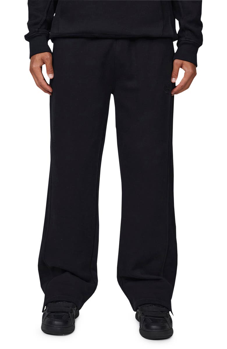 Good For Nothing Ribbed Emblem Split Hem Men Baggy Jogger, Main, color, 