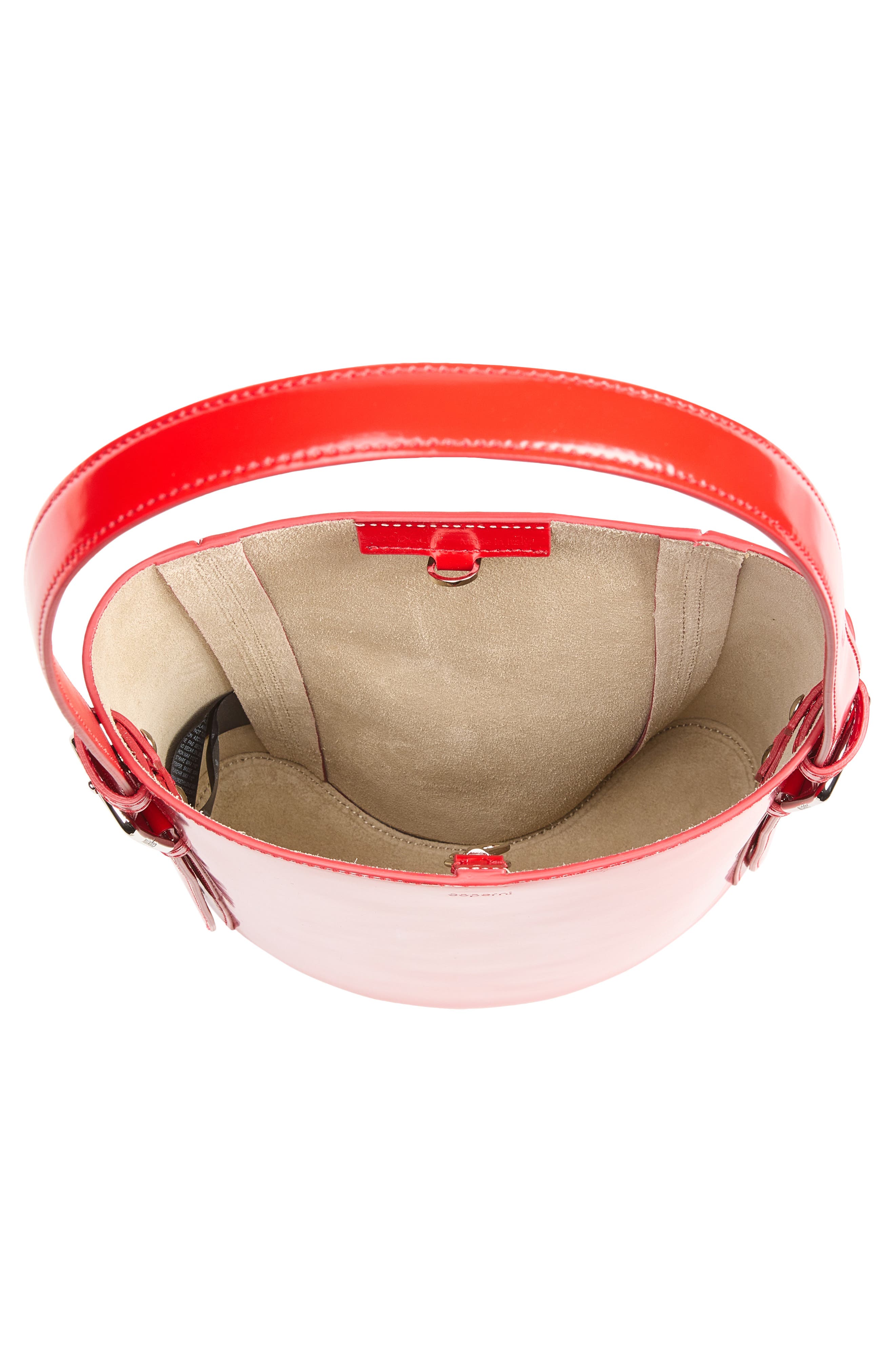Ergonomic Leather Bucket Bag, Alternate, color, RED RED