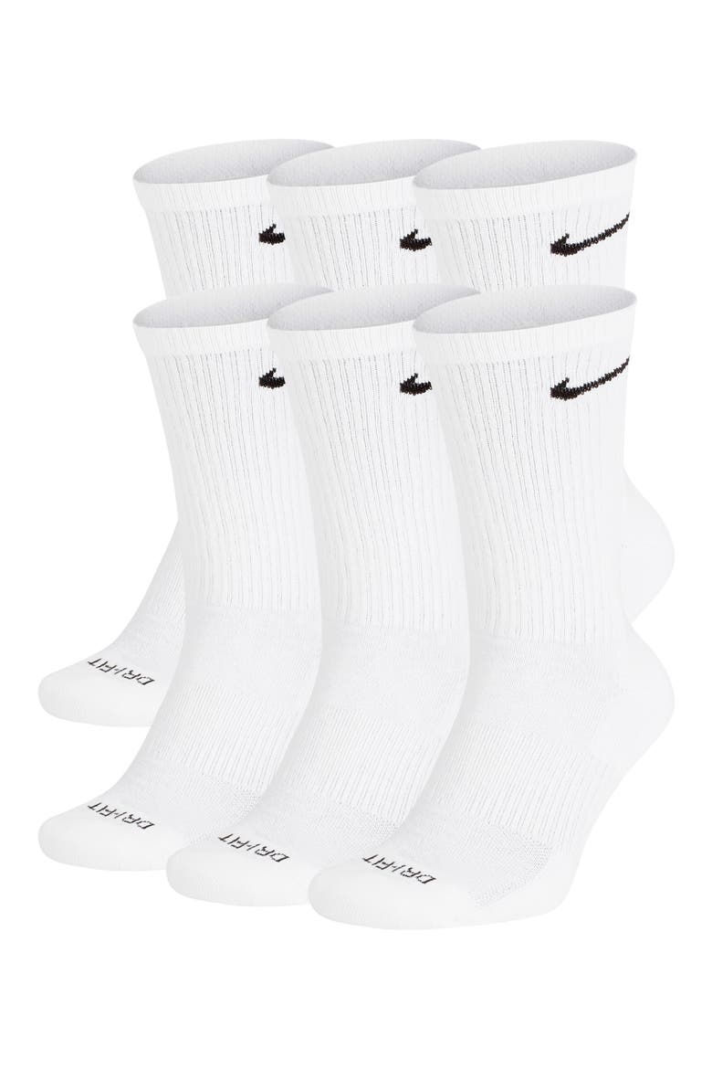 Assorted 6-Pack Everyday Plush Cushion Crew Training Socks, Main, color, WHITE/ BLACK