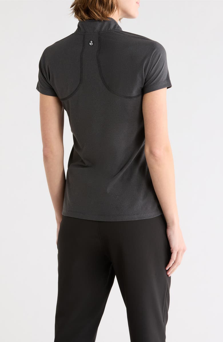Swannies Quinn Half Zip Knit Polo, Alternate, color, Black Heather