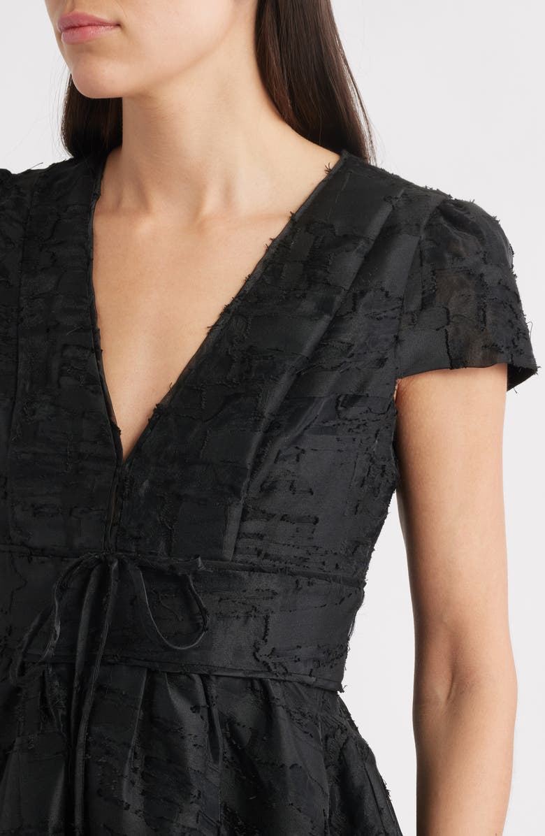 CIEBON Kiara Burnout Satin Fit & Flare Cocktail Dress, Alternate, color, Black