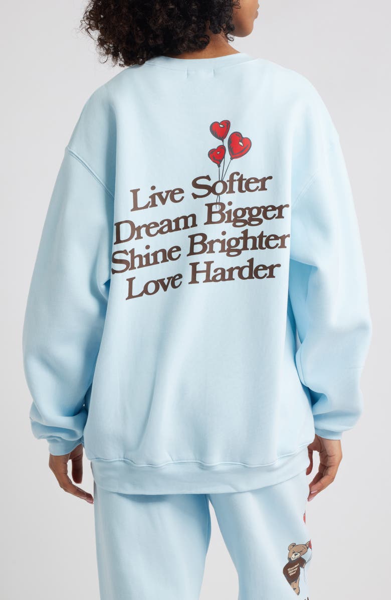 THE MAYFAIR GROUP Bear Fleece Graphic Sweatshirt, Alternate, color, Blue