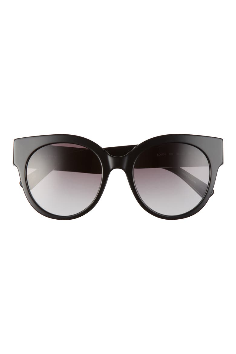 53mm Gradient Round Sunglasses, Main, color, BLACK