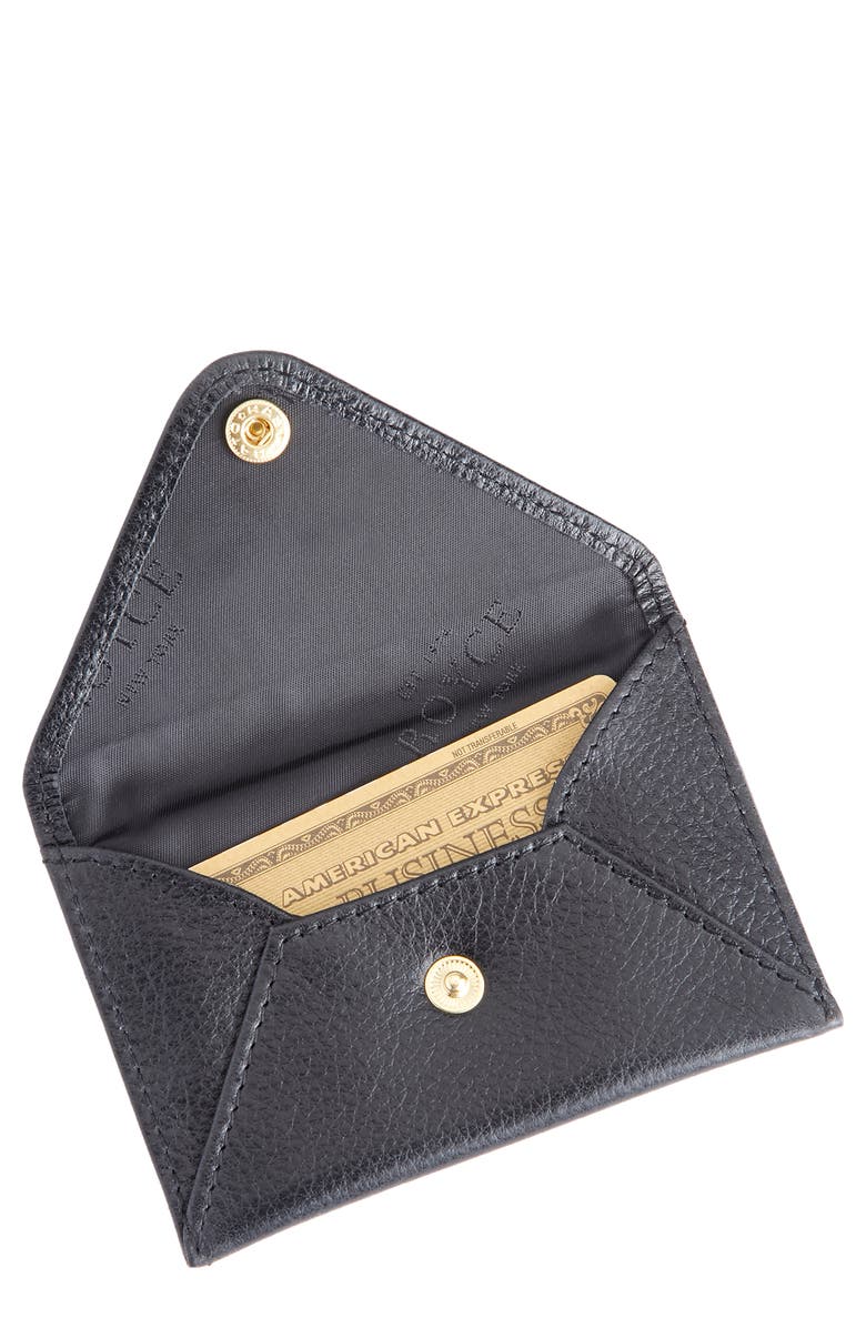 ROYCE New York Personalized Envelope Card Holder, Alternate, color, Black - Deboss