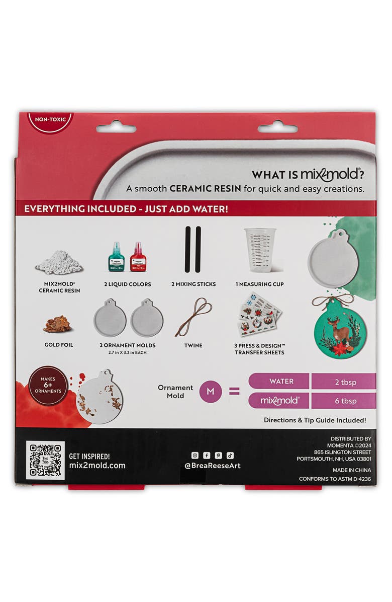 Brea Reese Mix2Mold Ceramic Resin Holiday Ornament Kit, Alternate, color, Multicolored