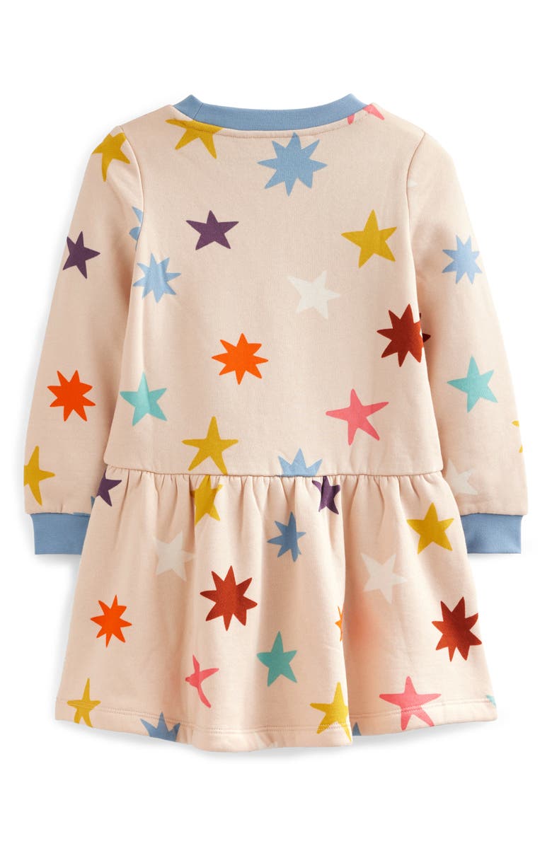 Mini Boden Kids' Cosy Star Print Sweatshirt Dress, Alternate, color, 