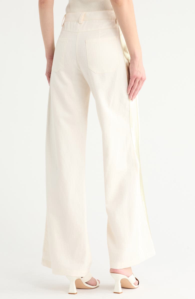 TWP Stay Golden Linen Blend Pants, Alternate, color, Bone/ Light Gold