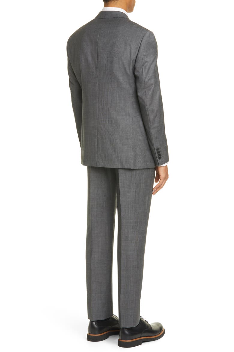 G Line Trim Fit Solid Wool Suit, Alternate, color, MID GREY