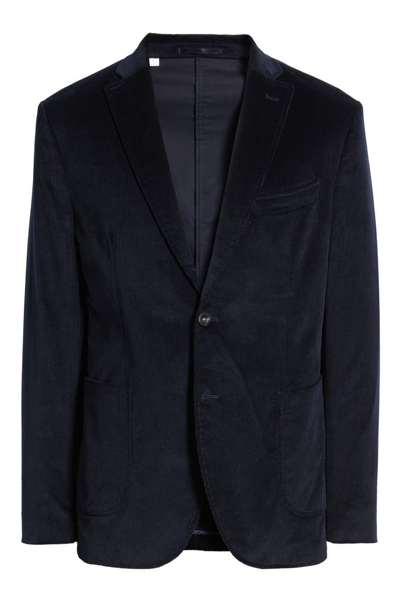 Alfi Stretch Corduroy Sport Coat, Alternate, color, NAVY