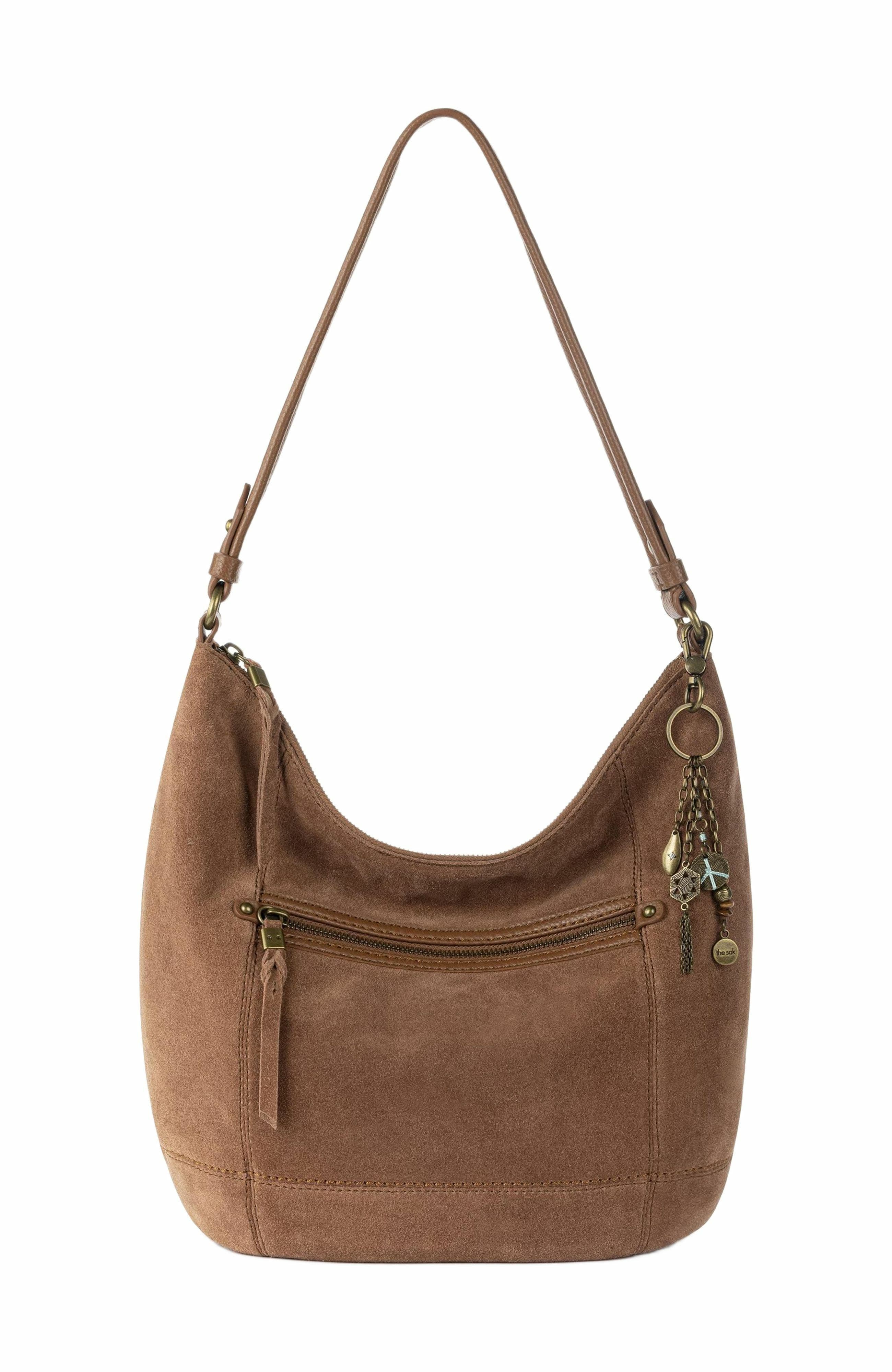 Sequoia Hobo Leather Bag, Main, color, Tobacco Suede