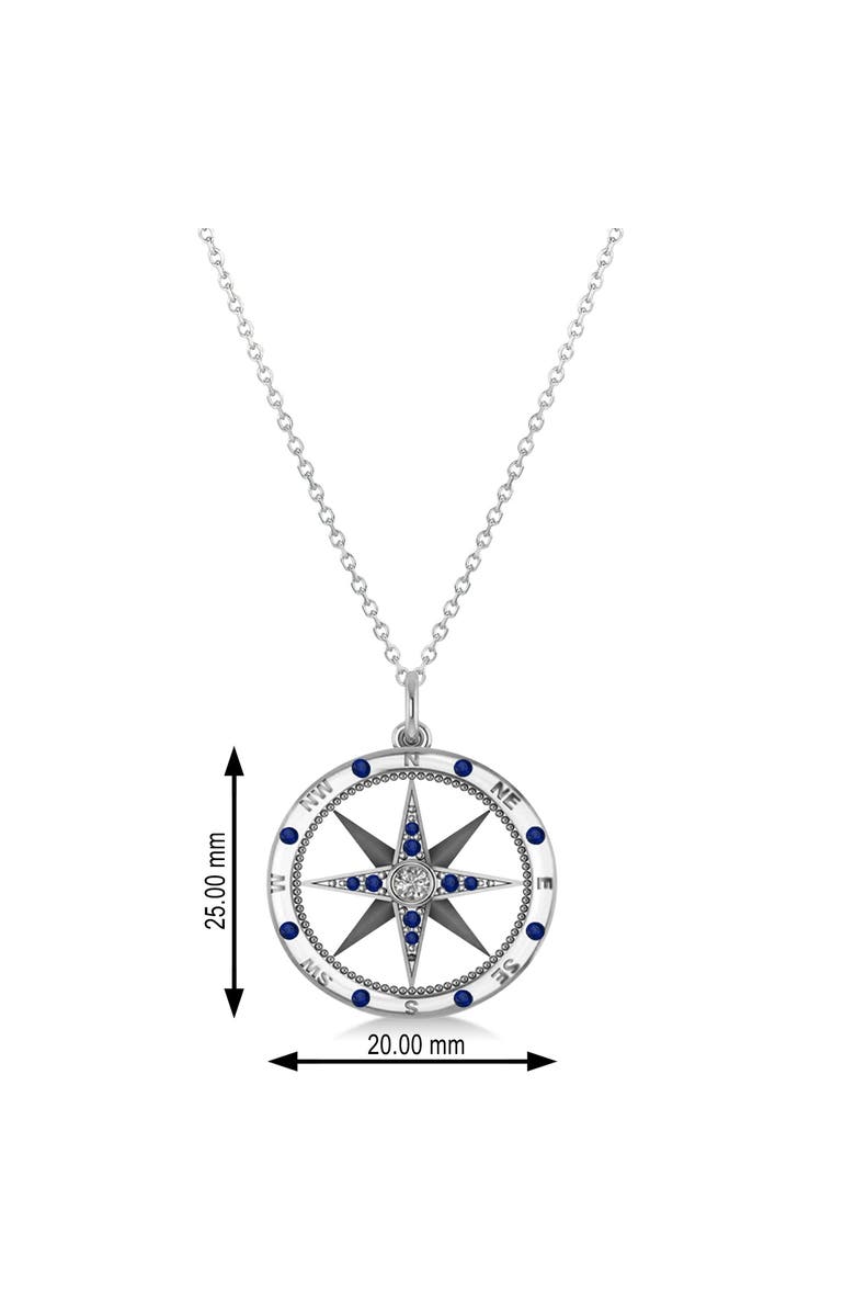 ALLUREZ Compass Necklace Pendant Diamond Accented 14k, Alternate, color, Natural