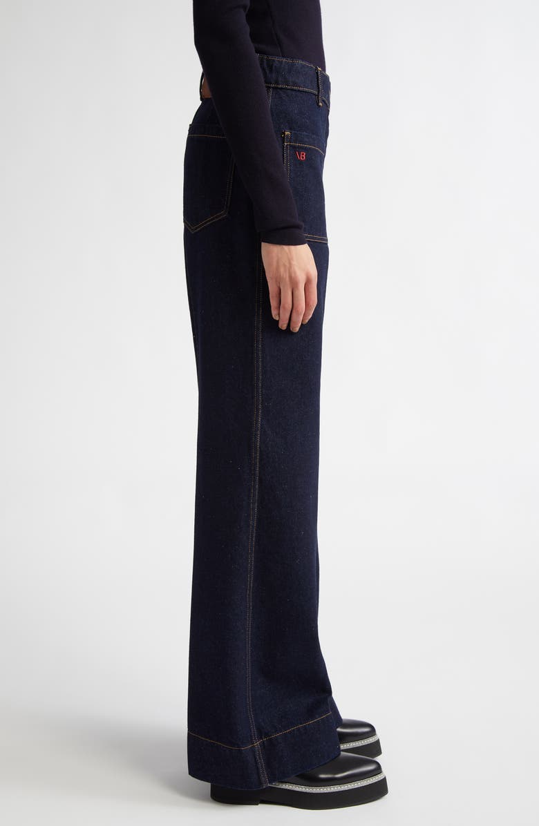Victoria Beckham Alina Wide Leg Jeans, Alternate, color, 