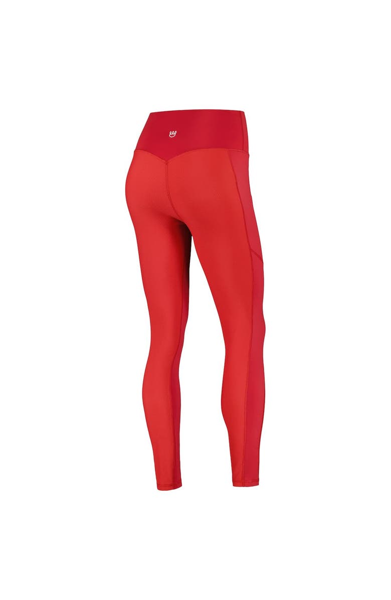 KADYLUXE Women's Red Wisconsin Badgers 7/8 Mixed Media Pocket iLeggings, Alternate, color, Red