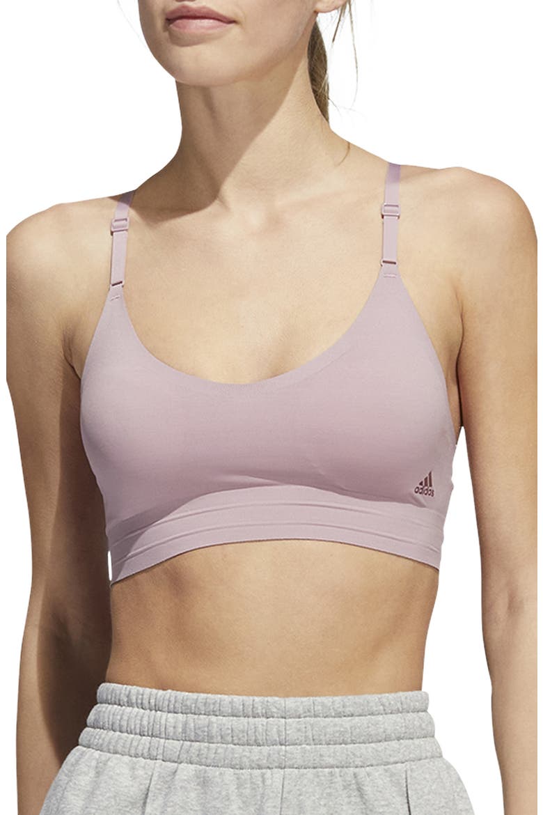 Pure Lounge Recycled Nylon Blend Sports Bra, Main, color, MAGIC MAUVE
