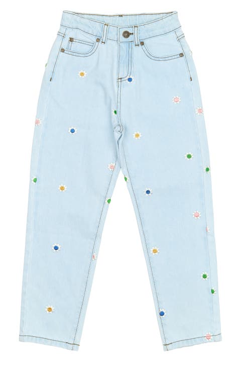Kids' Porscha Floral Embroidered Mom Jeans (Todder & Little Kid)