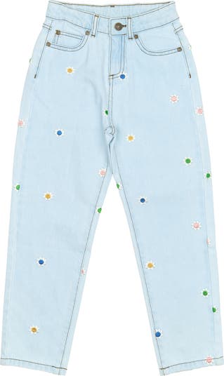 Kids' Porscha Floral Embroidered Mom Jeans