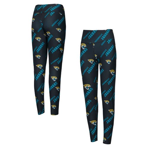 Concepts Sport Black Jacksonville Jaguars Breakthrough Allover Print Knit Leggings