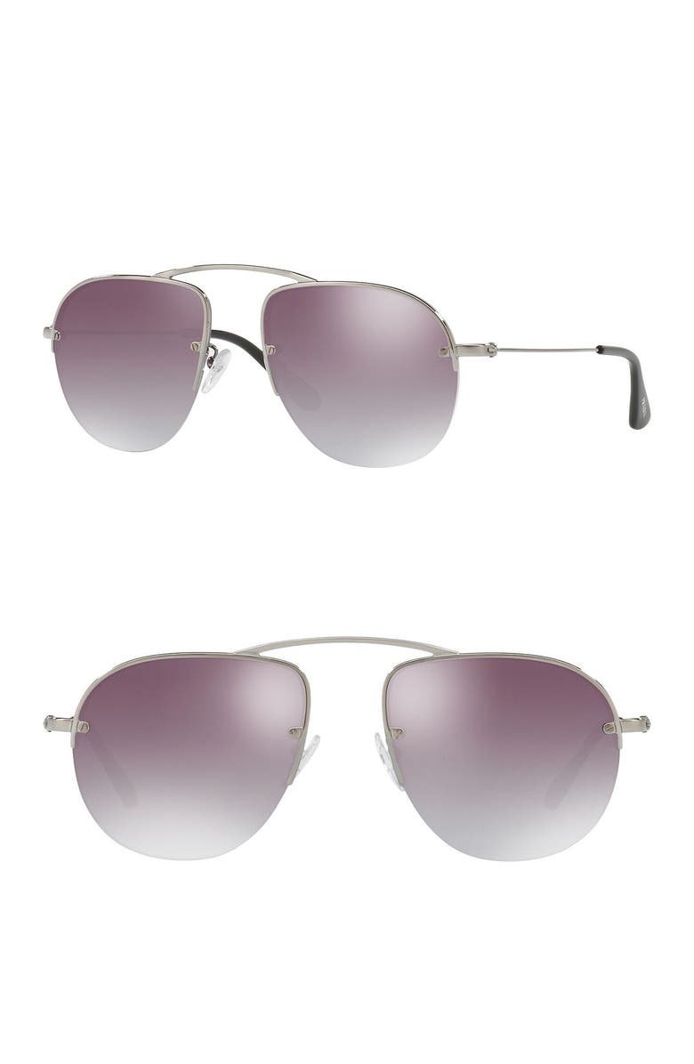 Prada 55mm Pilot Sunglasses, Alternate, color,