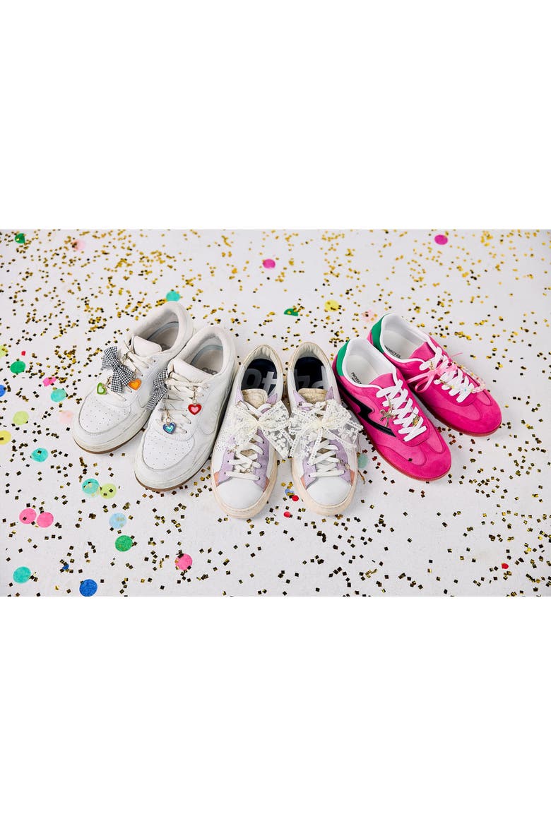 Lace Bows and Gold Charms Shoe Charm Set 5pc, Alternate, color, Multicolor