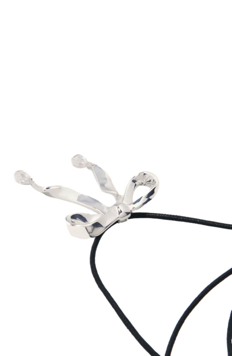 maje Silver bow necklace, Alternate, color, 