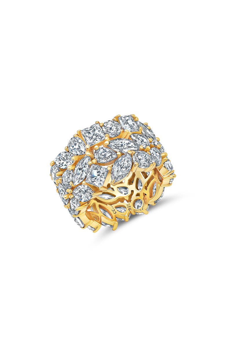 Crislu Cubic Zirconia Cluster Ring, Main, color, 18Kyg/ Clear Stone