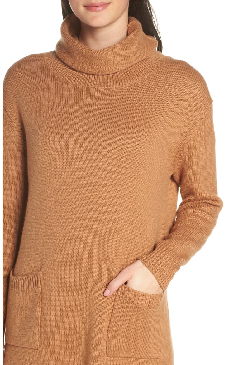 Turtleneck Sweater Dress, Alternate, color, ORANGE