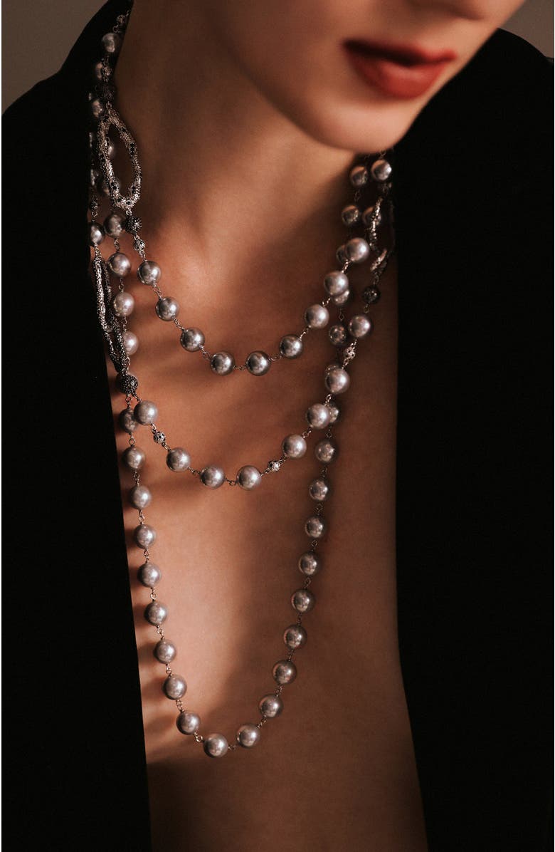 RETRO CHIC Leopard Necklace, Alternate, color, Grey & Sliver