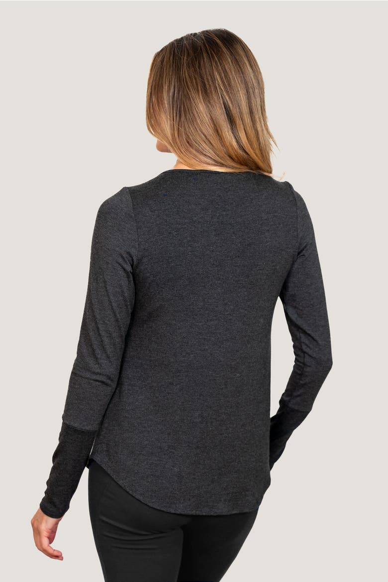 Full Moon Long Sleeve Lounge Top, Alternate, color, Charcoal