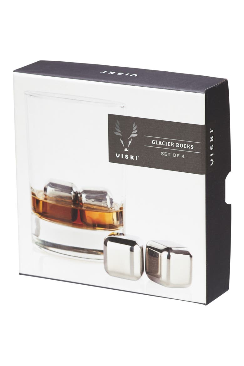 Glacier Rocks Small Cubes in Stainless Steel Set of 4, Alternate, color, STAINLESS STEEL