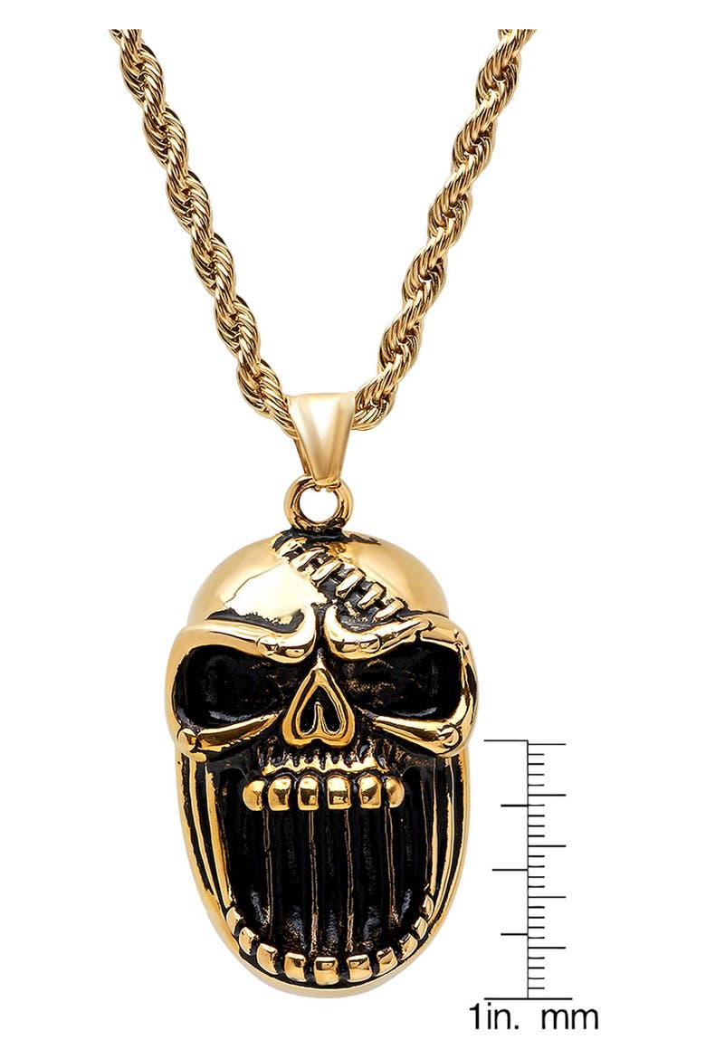 Skull Pendant Necklace, Alternate, color, GOLD