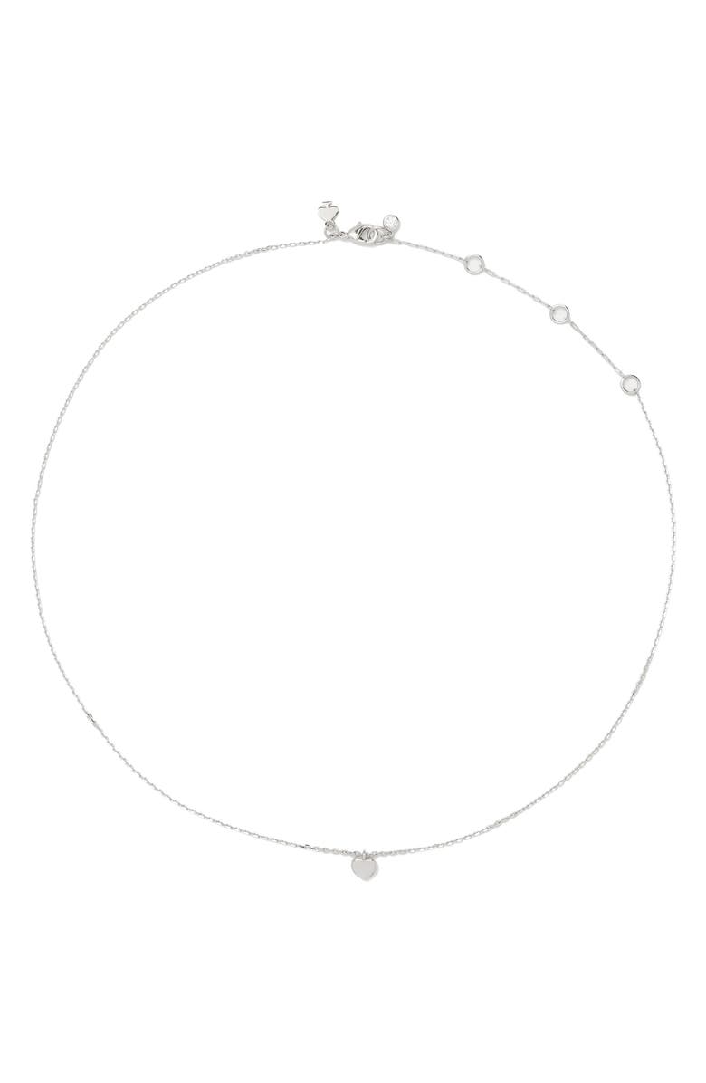 Kate Spade New York heart pendant necklace, Alternate, color, Silver